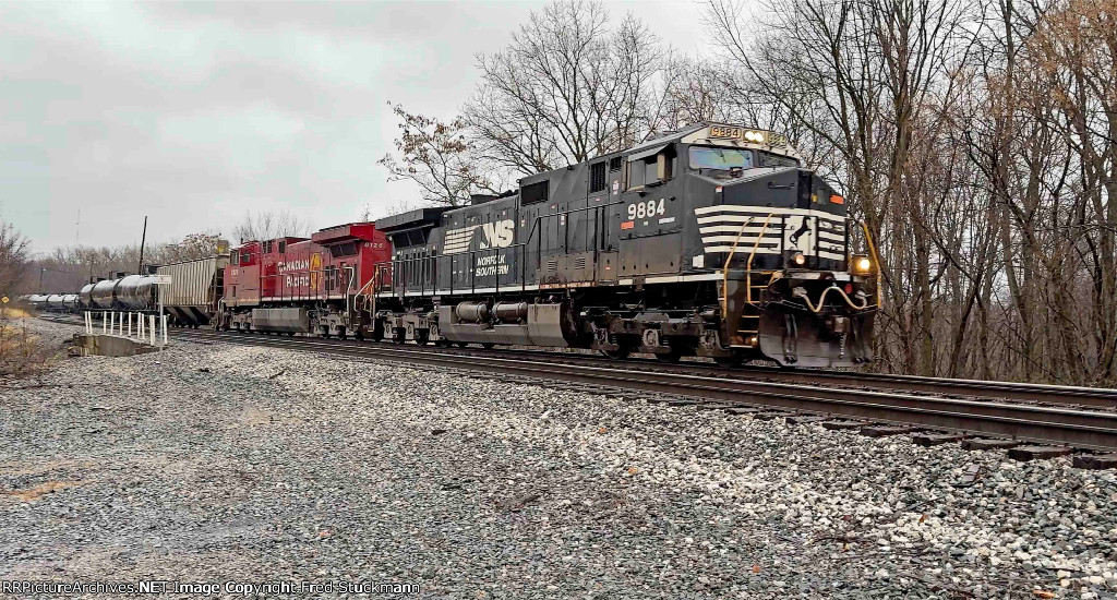 NS 9884 leads empties as B742.